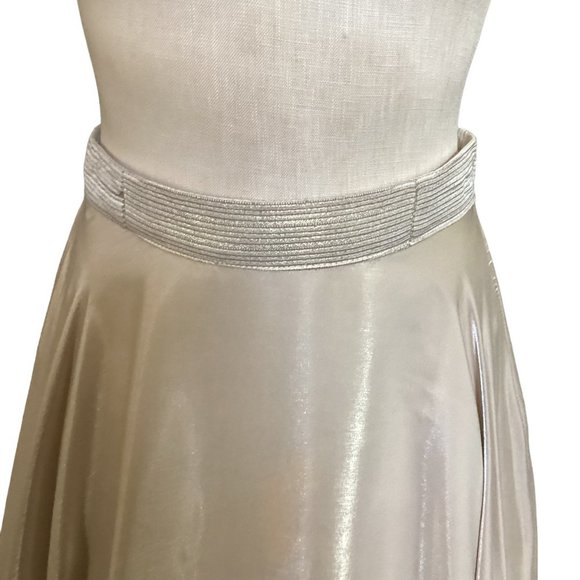 JS Collections Sz 10 Formal Shimmery Gold Full Long/Maxi Skirt Tulle Lined 23BX - Picture 5 of 7